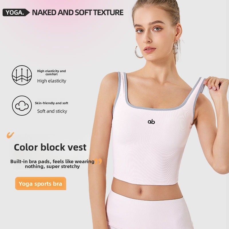 Underwire Bra Padded - Débardeur de yoga côtelé pour femmes,